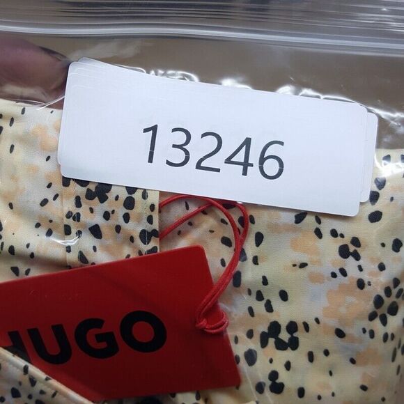 HUGO BOSS Shirt Mens 17 43 Tan Spotted Button Up Extra Slim Fit ELISHA $138 - Picture 8 of 8